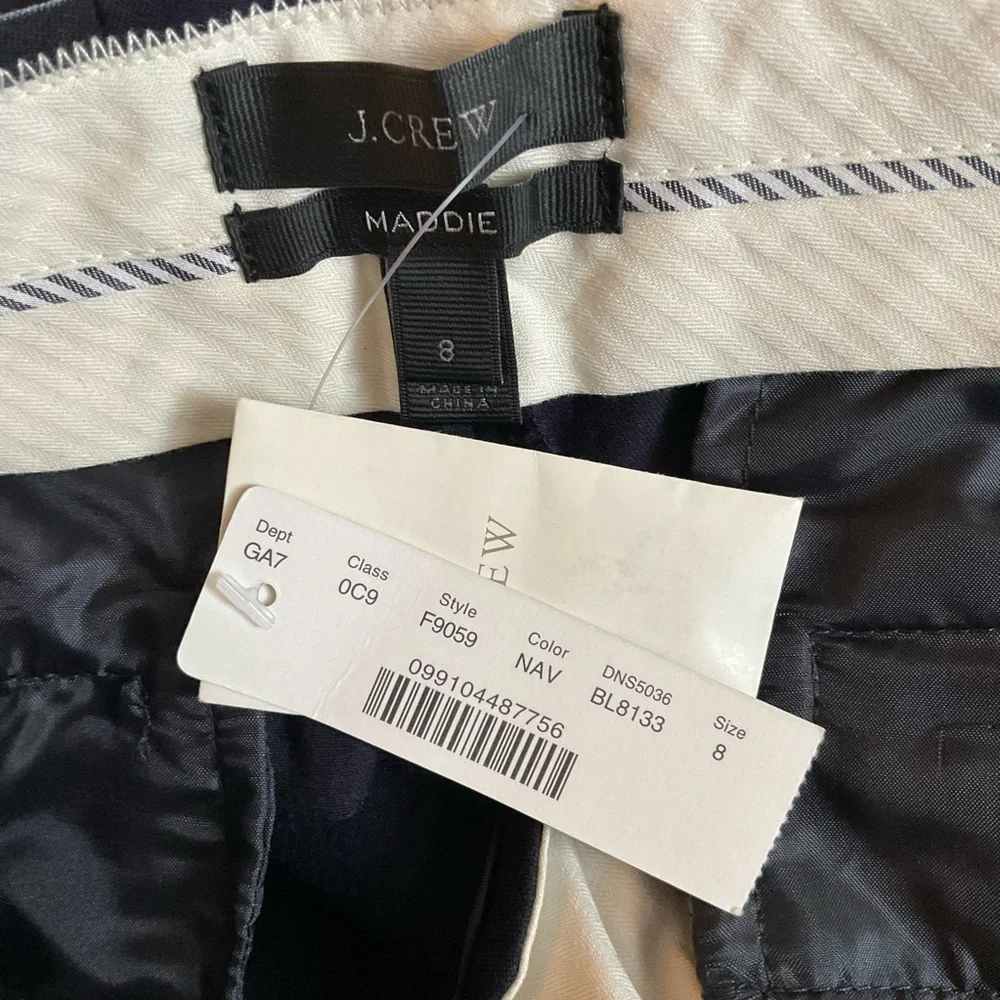 J.Crew Maddie pant in two-way stretch cotton Navy Blue Size 8 NWT Office Work - Picture 7 of 9